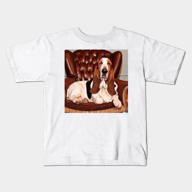 Lazy day Basset Hound Kids T-Shirt by GhostlierNation